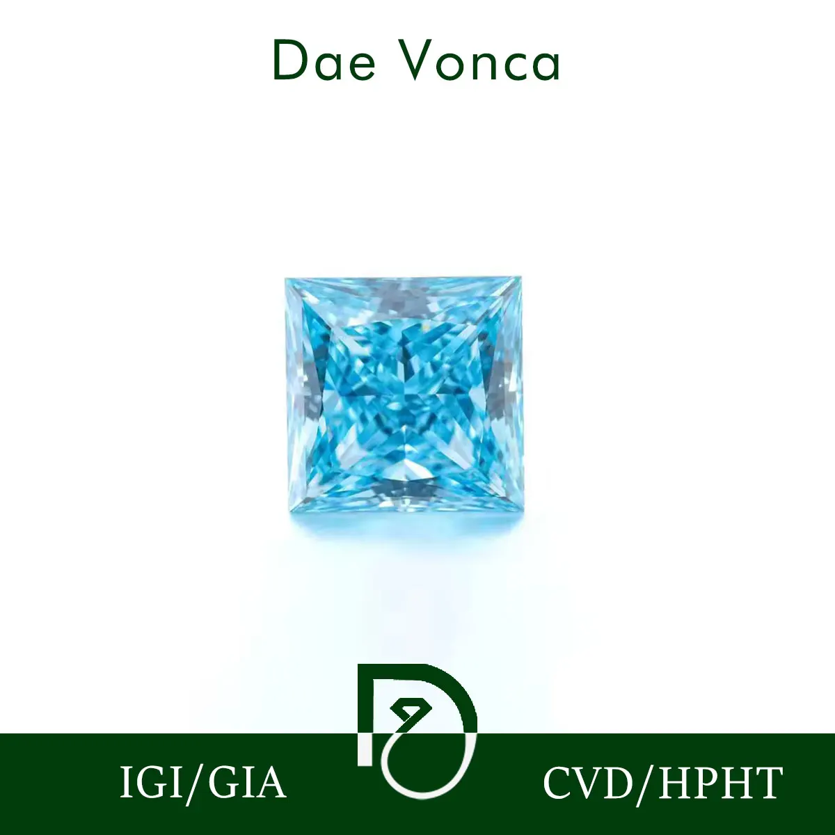 IGI Certified Blue Fancy Vivid Princess Cut Lab Grown Diamonds Loose Blue Diamond For Making Rings Earrings