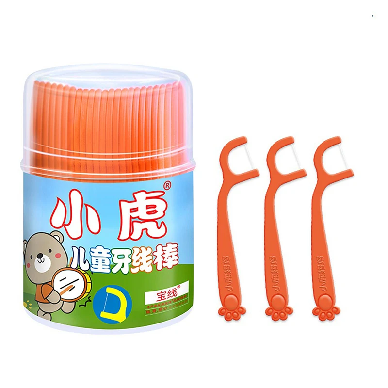 40/50/52Pcs Children's Dental Floss Cartoon Animal Shape Toothpicks Interdental Floss Clean Teeth Tool Super Thin Floss Stick