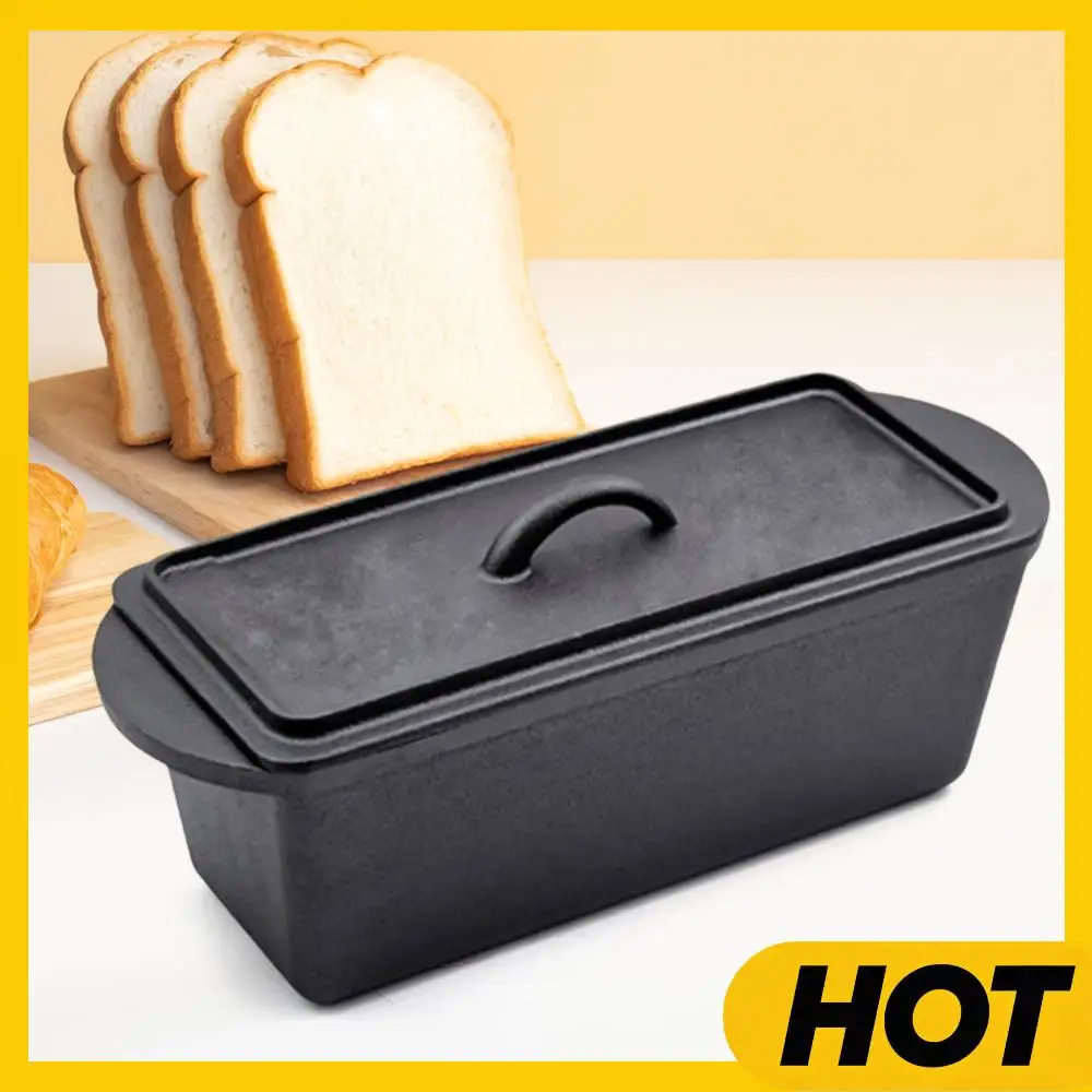 

Rectangular Cast Iron Bread-Oven with Lid Bread-Baking-Pan Heavy Duty Bread Loaf Pan for Bread Baking