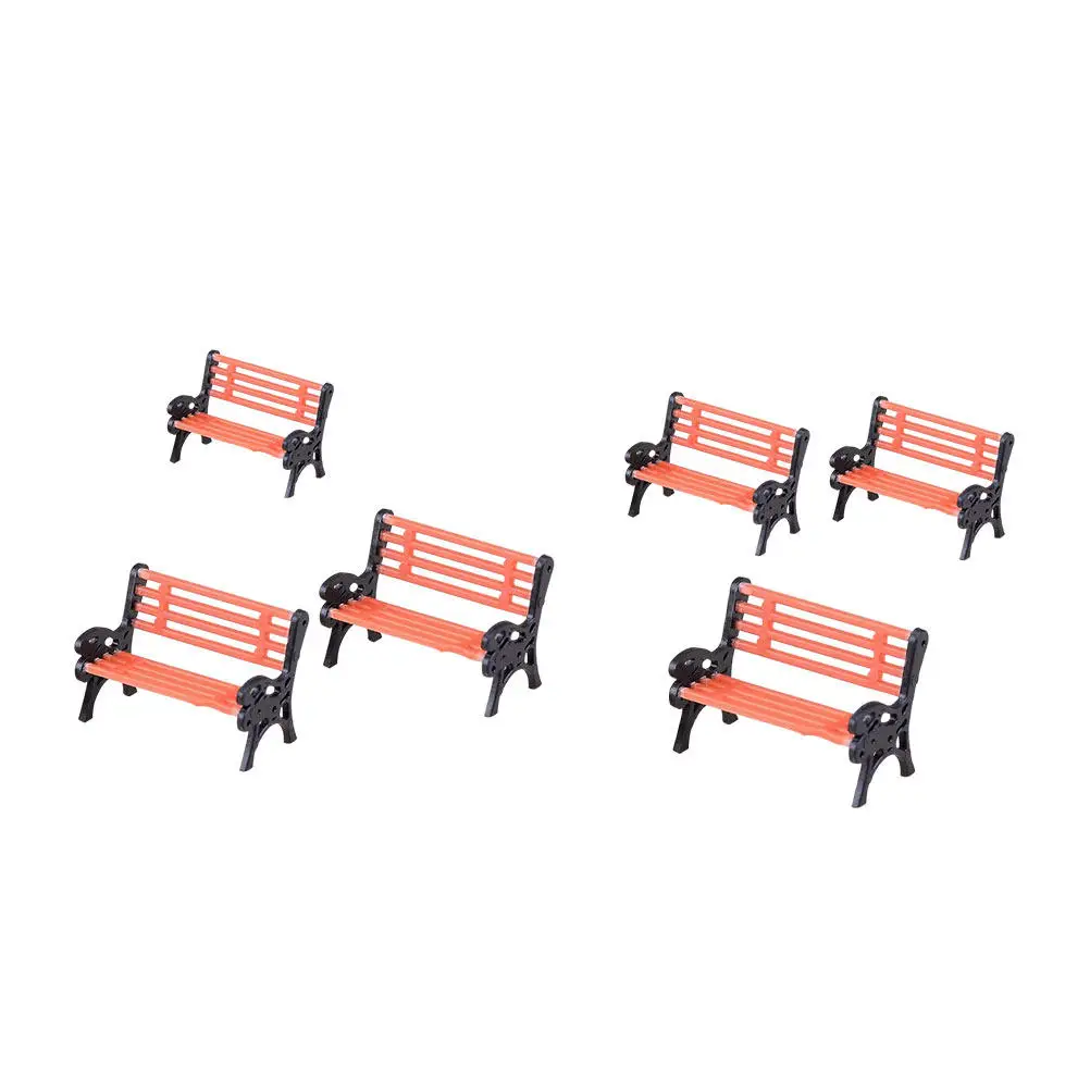 6Pcs Mini Plastic Park Benches Smooth Surface for Mini House Decoration Micro Landscape Succulents Planter Decor Creative