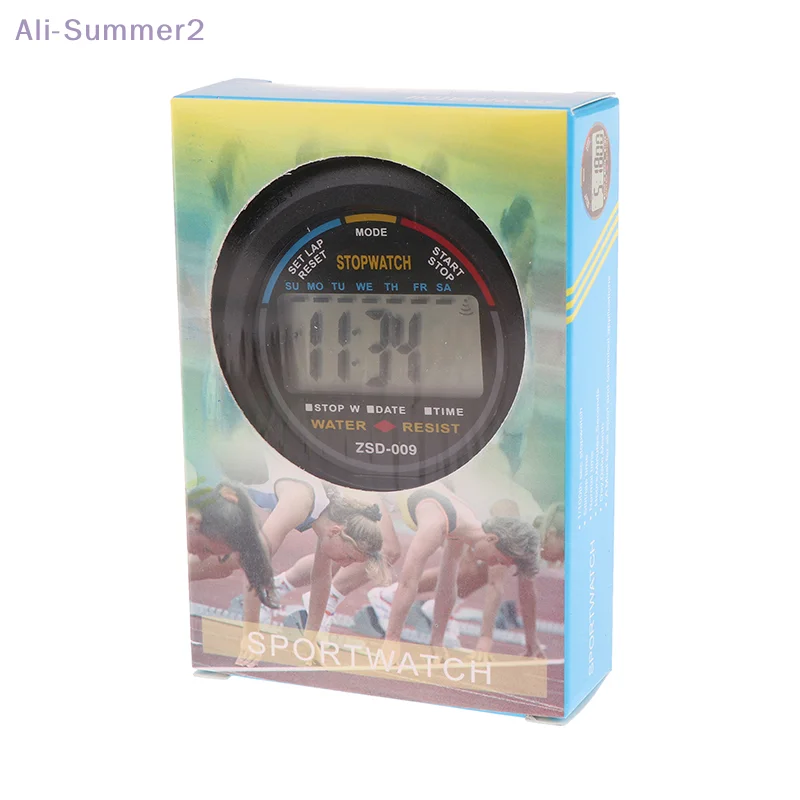 {Summer2}ساعة توقيت رقمية من الدرجة الاحترافية مع ميزة مؤقت LCD، كرونومتر رياضي محمول مقاوم للماء مع حزام
