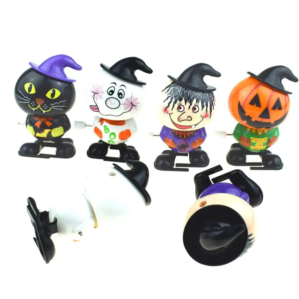 雪だるま時計じかけのおもちゃ不気味なハロウィーンゼンマイカボチャのおもちゃ幼児用漫画魔女雪だるま黒猫ウォーキングおもちゃ男の子用