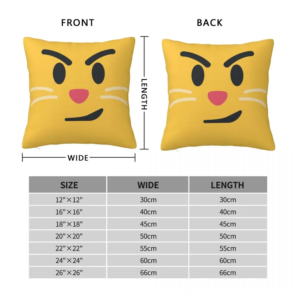 Smirking Cat Face Square Pillowcase Cushion Cover Comfort Pillow Case Polyester Throw Pillow cover For Home Bedroom Car