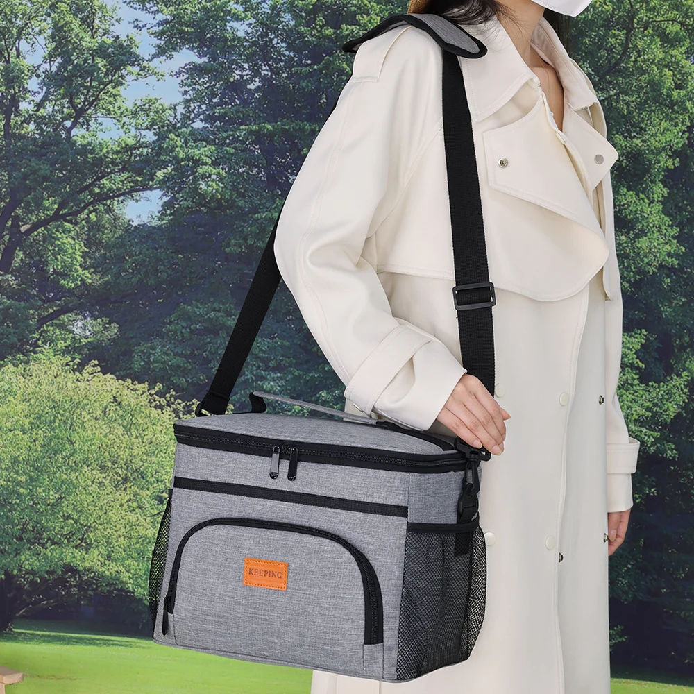 Bolsa de Picnic de 15L, fiambrera aislada, bolsa refrescante suave para adultos, hombres y mujeres, bolsa de almuerzo para oficina, Camping al aire libre, Picnic, playa