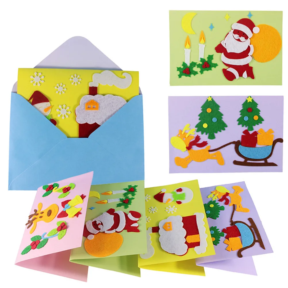 3Pcs DIY Cards Making Materials Christmas Greeting Cards Craft Accessories Kids Kindergarten Educational Supplies for Classroom