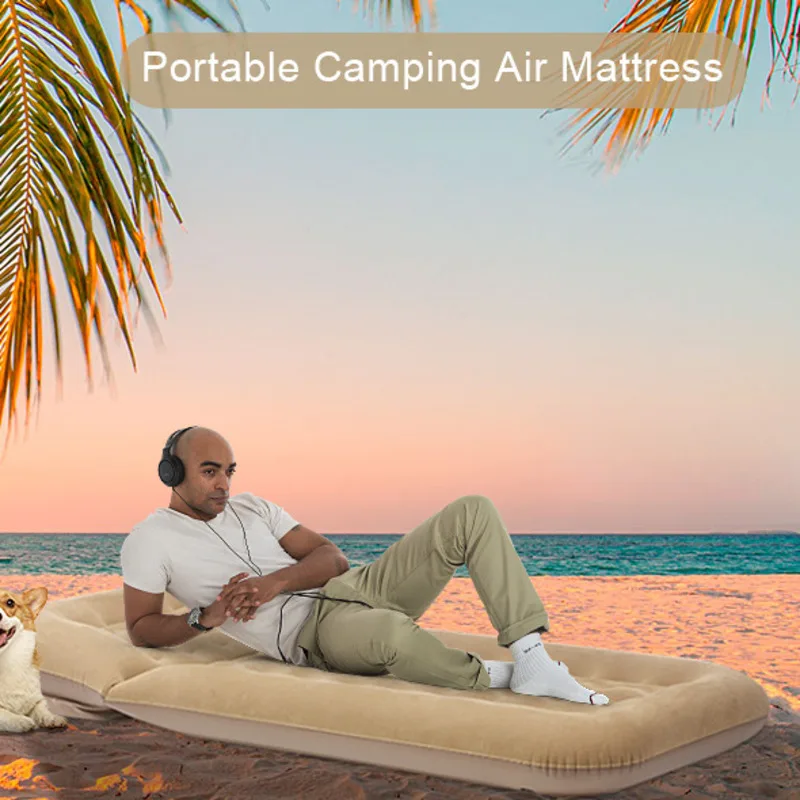 

Automatic Inflatable Air Mattress Sofa Bed Beach Camping Office Sleeping Pad Portable Lounger Couch Adjustable Backrest