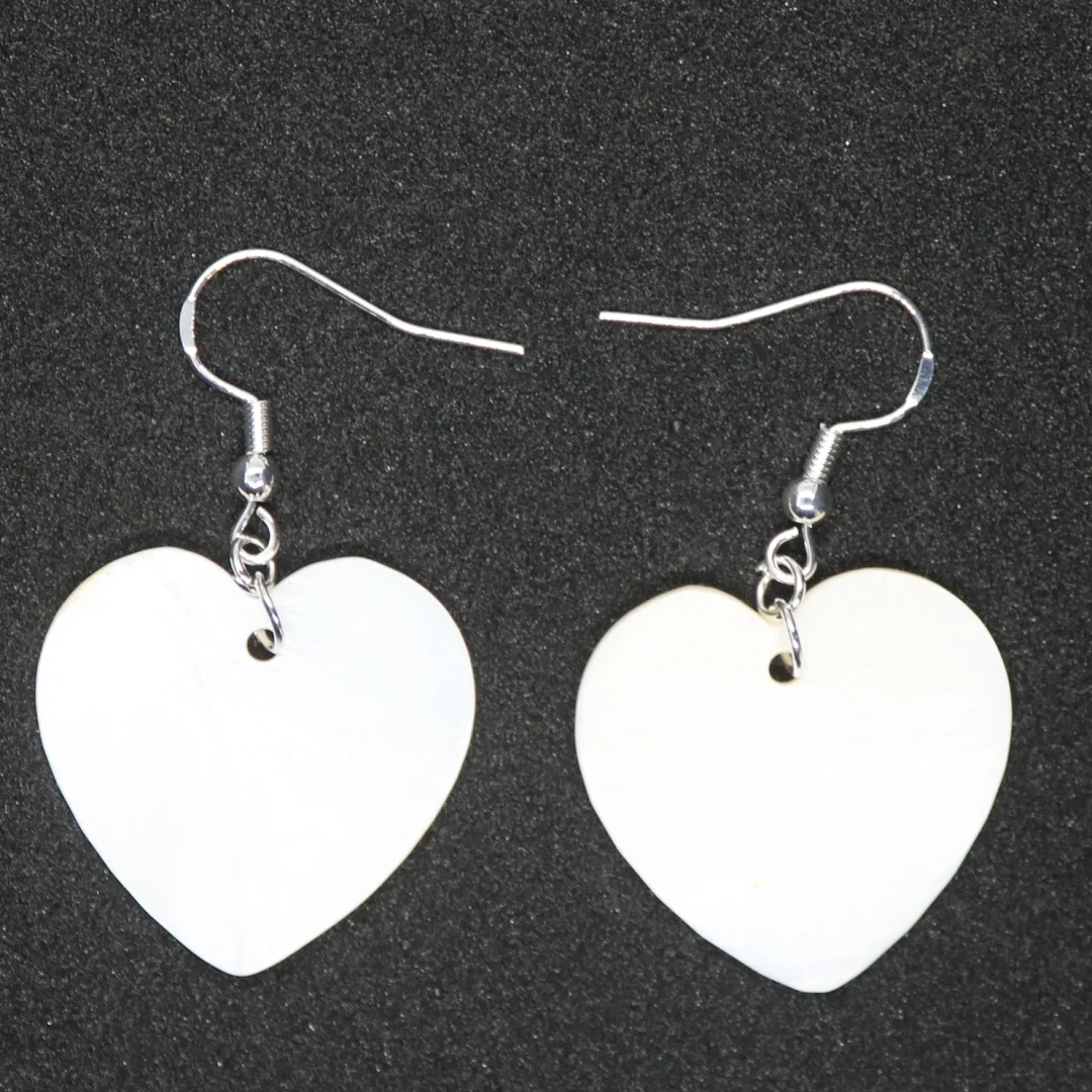 1 Pair Heart Moon Drop  Rhombus Coin Natural Shell Earring White Mother of Pearl Drop/Dangle