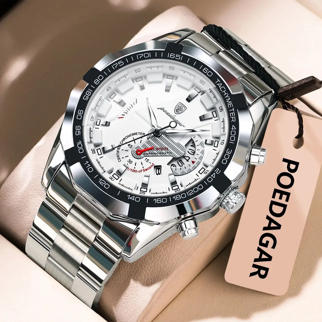 POEDAGAR Luxury Brand Man Watch Waterproof Luminous Date Sport Man Wristwatch Stainless Steel Fashion Quartz Men's Watches Reloj