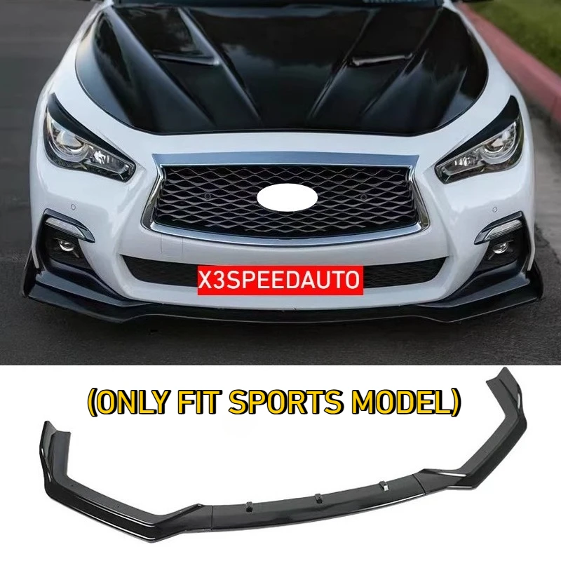 

Для INFINITI Q50 Sport / Base 2014-2017: Накладка-сплиттер на передний бампер, диффузор, канарды, тюнинг-комплект кузова