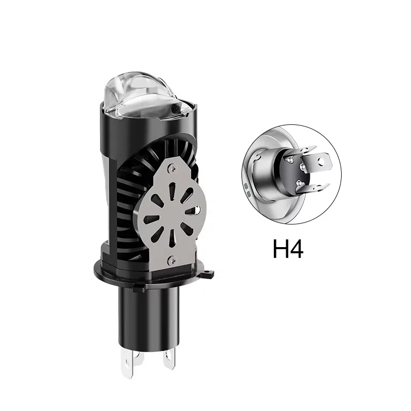 1/2Pcs H4 Moto Headlight LED Lens Mini Bi Led Projecto 20W Headlight Bulbs High Beam Low Beam Motorbike Turbo Lamps 12-60V