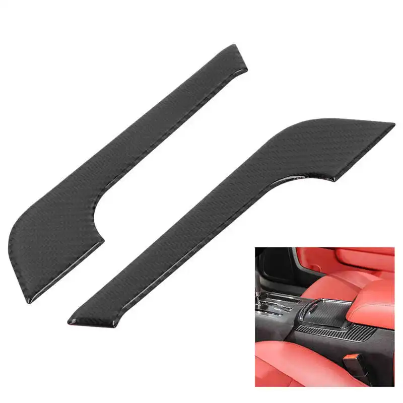 2pcs Central Control Cup Holder Trim Carbon Fiber Cover Fit for Dodge Charger 2011 2012 2013 2014 Car style