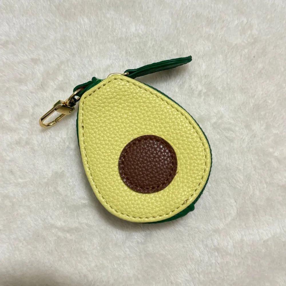 المفاتيح لطيف الفاكهة شكل عملة المحفظة الفراولة الأفوكادو سماعة حقيبة المحفظة الكورية نمط بو الجلود قلادة في الهواء الطلق #4