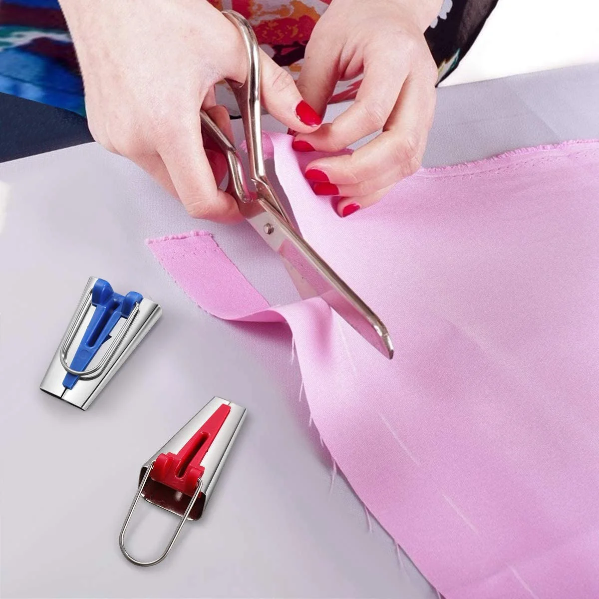 LICE-5Pcs Sewing Accessories Bias Tape Maker Set Patchwork Tools 6/9/12/18/25 Mm Bias Binding Tape Maker