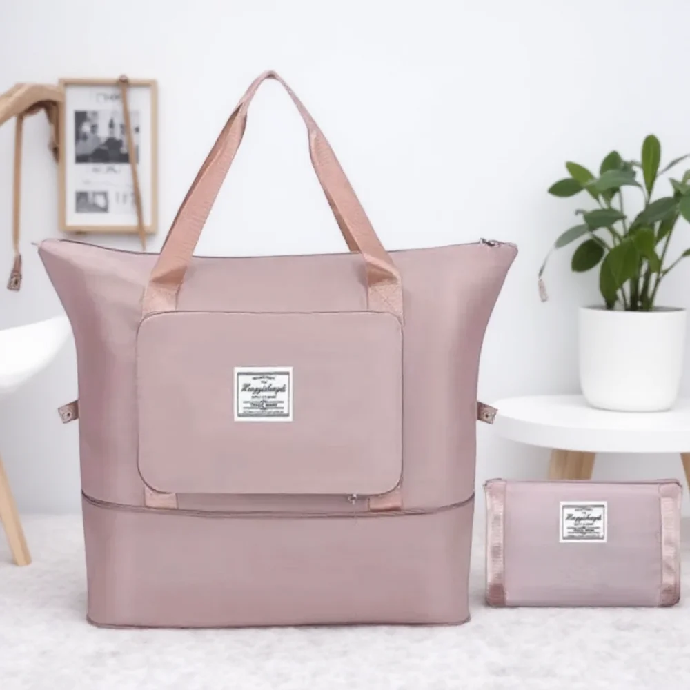 

Large Capacity Foldable Waterproof Travel Bag Bottom Extension Design Carry On Luggage Fixed Strap