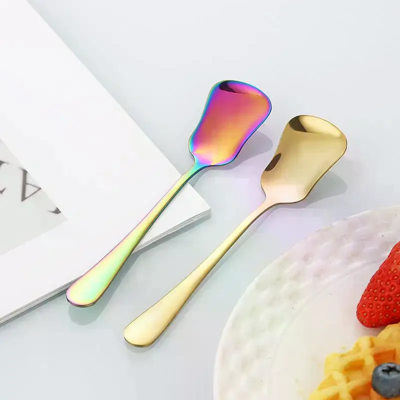 Dessert Spoon Stainless Steel Stirring Spoons Gourd Spoon Cake Salad Spoon Luxury Tableware Gift Small Spoon
