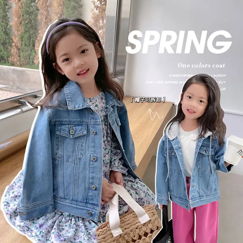 

Children's Denim Jacket Spring and Autumn Korean Girl's Denim Jacket Casual Loose Boy's Coat Cardigan Outfits 110-160cm