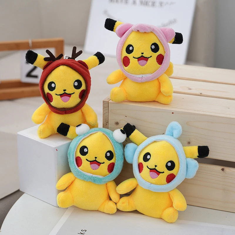 

12 см креативный плюшевый брелок с изображением покемона, игрушка-трансформер в куклу, брелок для девочек, рюкзак Juguetes Para Niños, подарок Novedosos