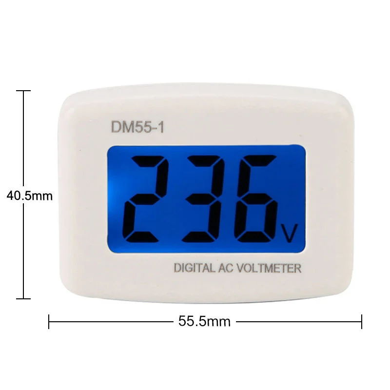 AC Meter DM55-1 Stekker Type 110V-220V Digitale Ac Liquid Crystal Digital Display Voltmeter
