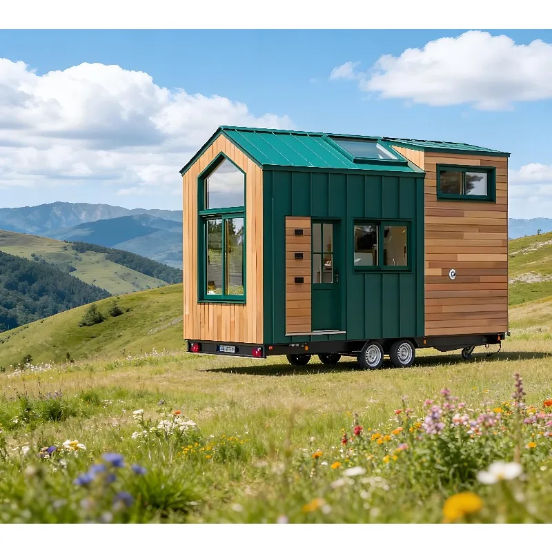 Prefabricated Container Tiny House on Wheels Trailer, For Off-Grid Stays & Wilderness Exploration For Outdoor Hikers