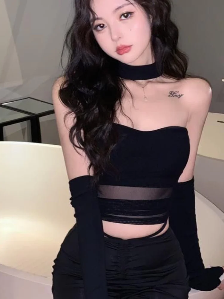 Top Cropped Feminino KING BRAND Bla Me Splice Slim Fit Bal Bustier, Ideal para Uso Interno ou Externo, Perfeito para o Dia a Dia ou Esportes