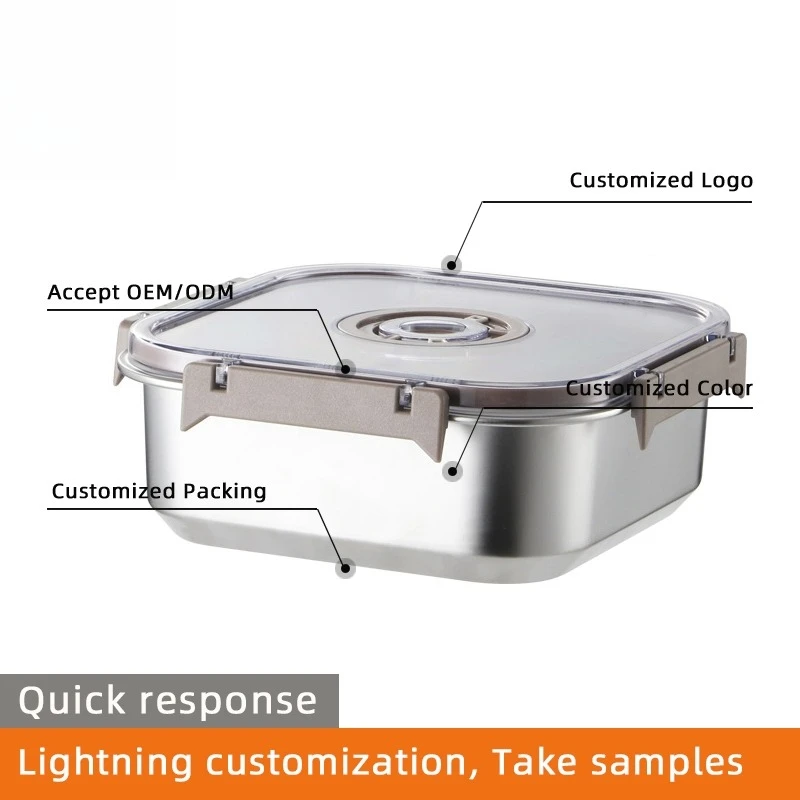 

Stainless steel multi-capacity sealed vacuum square crisper