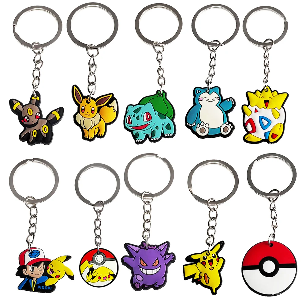 Pokemon Batch Pikachu Keychains Kids Birthday Party Supplies  Stuffer School Carnival Reward Party Decoration Kids Gift Toys