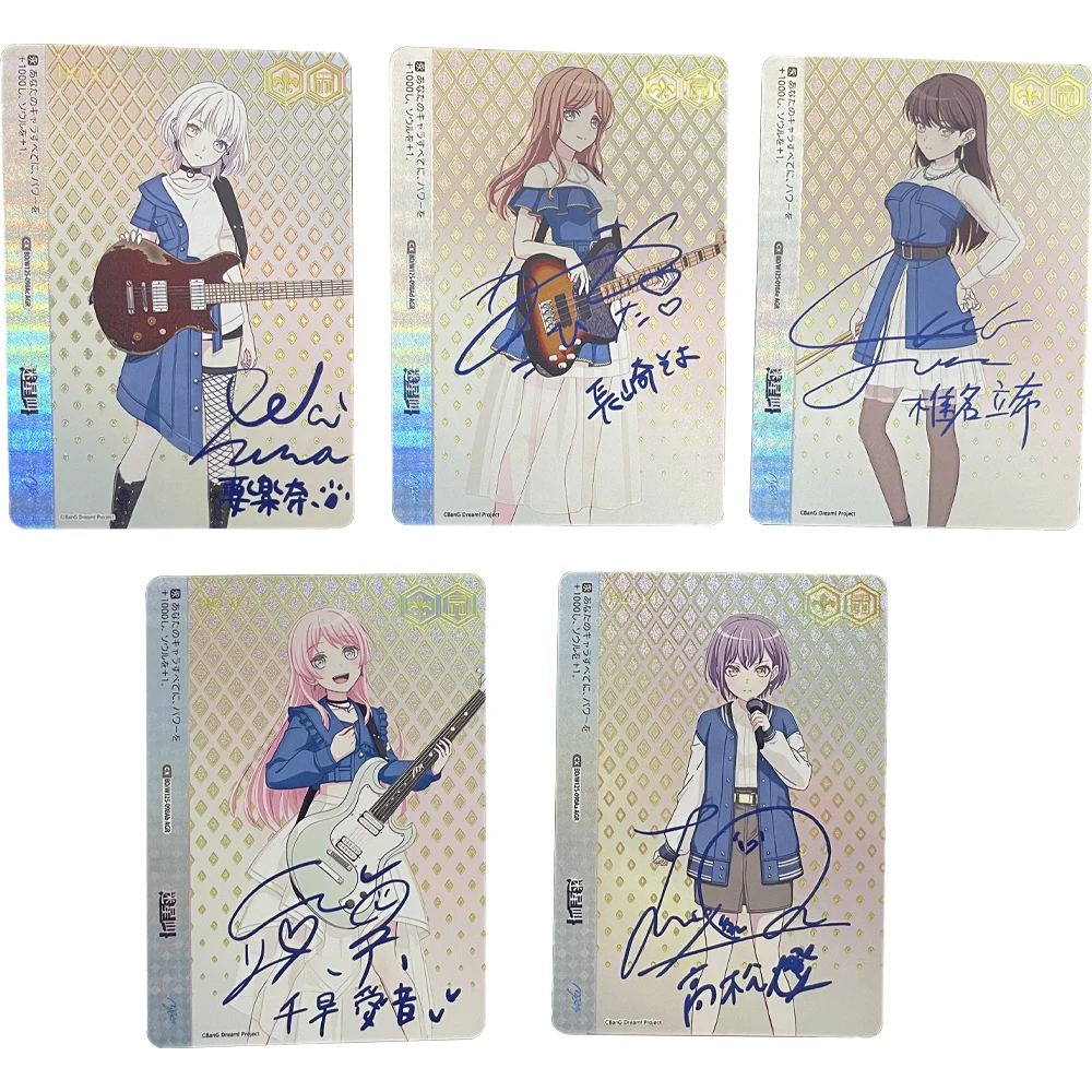 

5Pcs/set Anime Weiss Schwarz BanG Dream Collection Card Rana Kaname Takamatsu Tomori Anon Chihaya Refraction Flash Textured Card