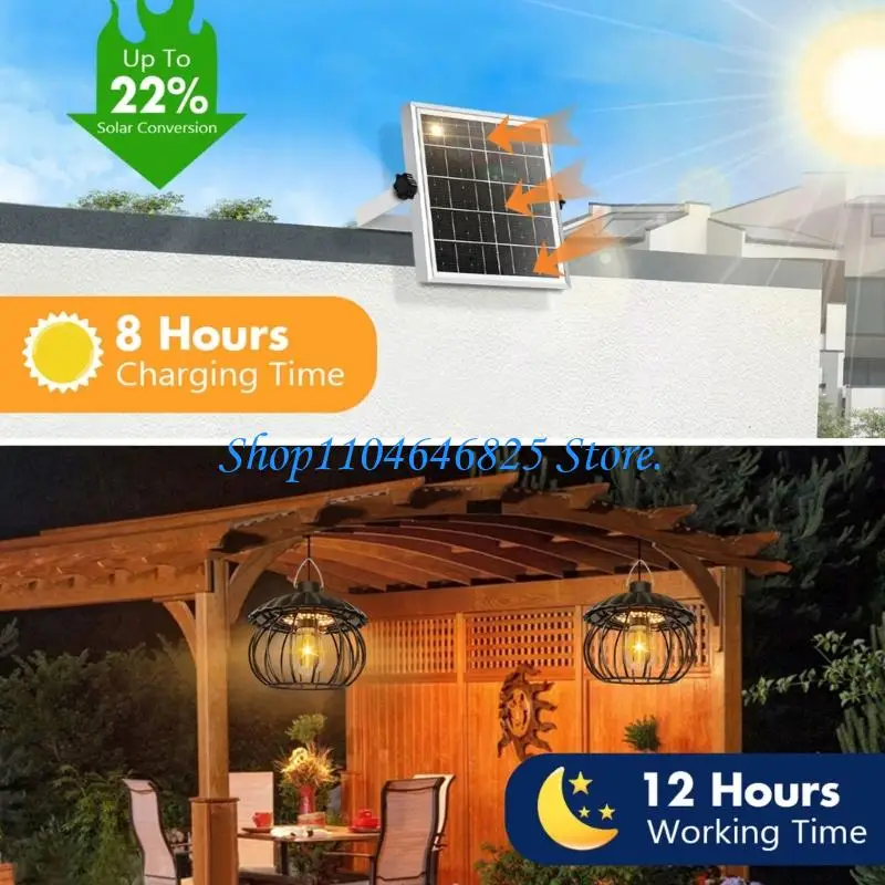 Metal Cage Outdoor Solar Light for Patio Walkway Accent Spaces