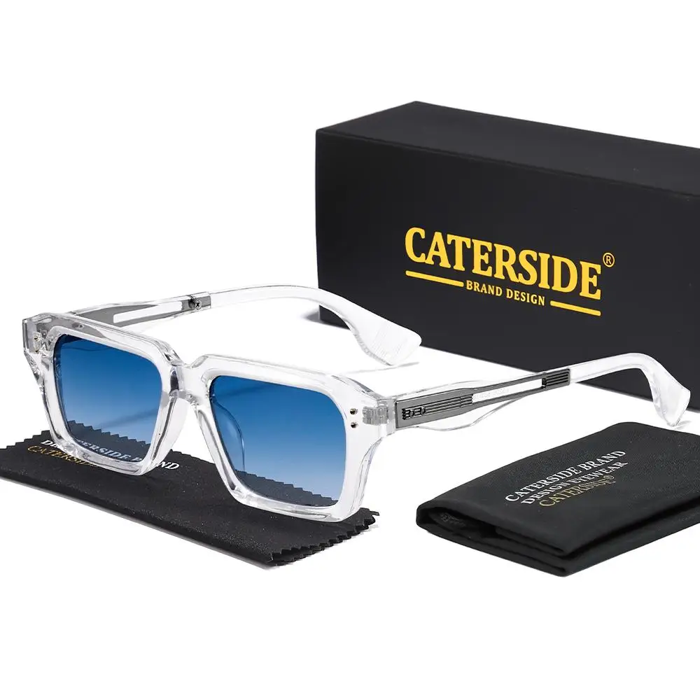 CATERSIDE Neue quadratische Sonnenbrille für Herren, Premium-PC-Rahmen mit Metallbügel, UV400, für Damen, Retro-Mode, Fahrdekoration, Brillen – Detail 9