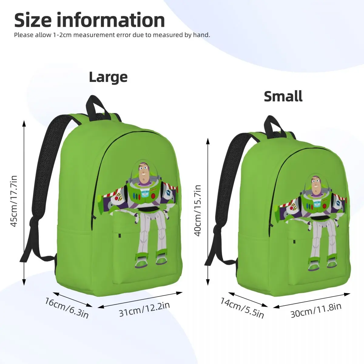 Custom Toy Story Buzz Lightyear Cartoon Canvas Backpacks for Women Men Waterproof School College Bag Printing Bookbag