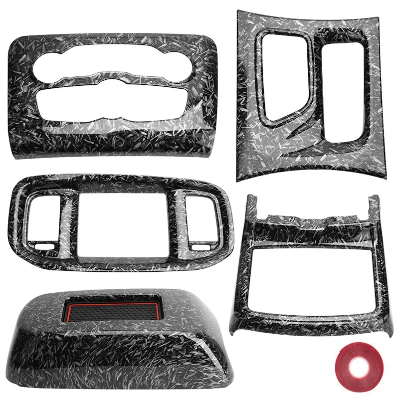 Central Control AC Gear Shift Cup Holder Headlight Switch Button Panel Cover Trim 5pcs For Dodge Charger 2015-2023