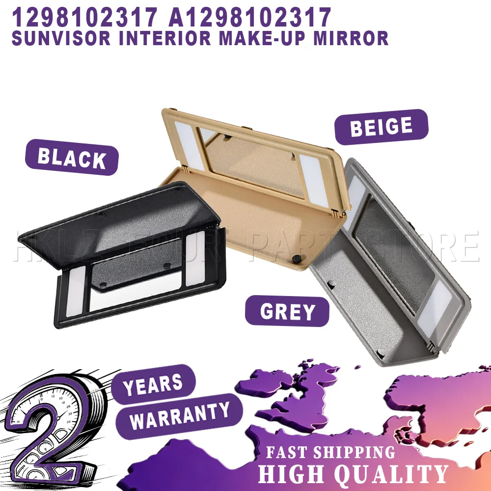 New Front Convertible Sun Visor Interior Make-up Mirror for Mercedes-Benz A124 W124 SL (R129) Easy Installation Car Accessories