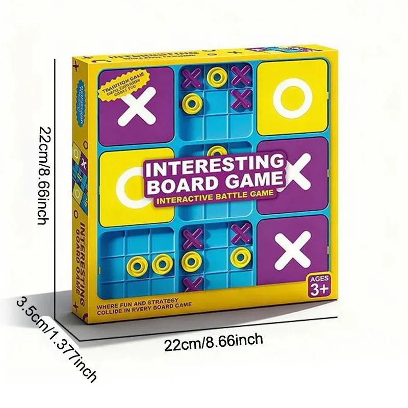 Kids Early Learning Toys - Tic Tac Toe Game Set, Educational Logic Training Puzzle, Montessori Travel Board Games for Children