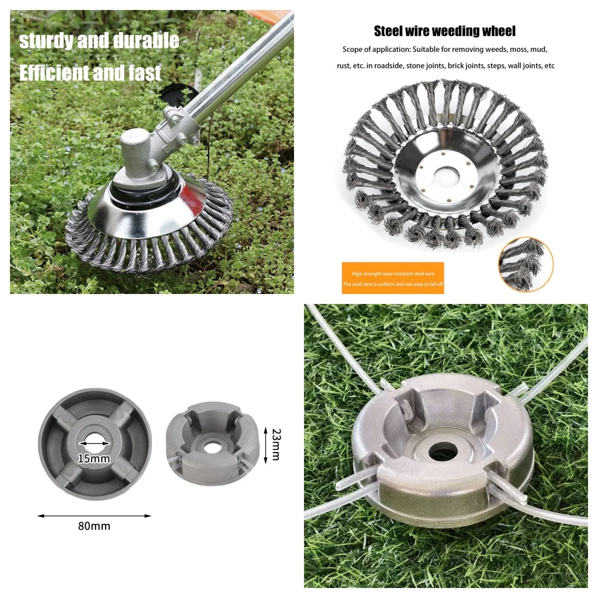 

Modern 6 Inch Grass Trimmer Head Enhanced Steel Wire Brush Disc for Efficient Weed Removal Garden Mowing Accessory