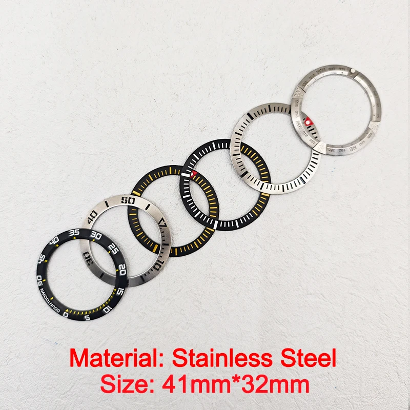 Mod 38 مللي متر عالية الجودة منحدر ساعة معدنية الحافة إدراج حلقة القطر الداخلي 30.5 مللي متر صالح GMT الرجال مشاهدة حالة تعديل أجزاء