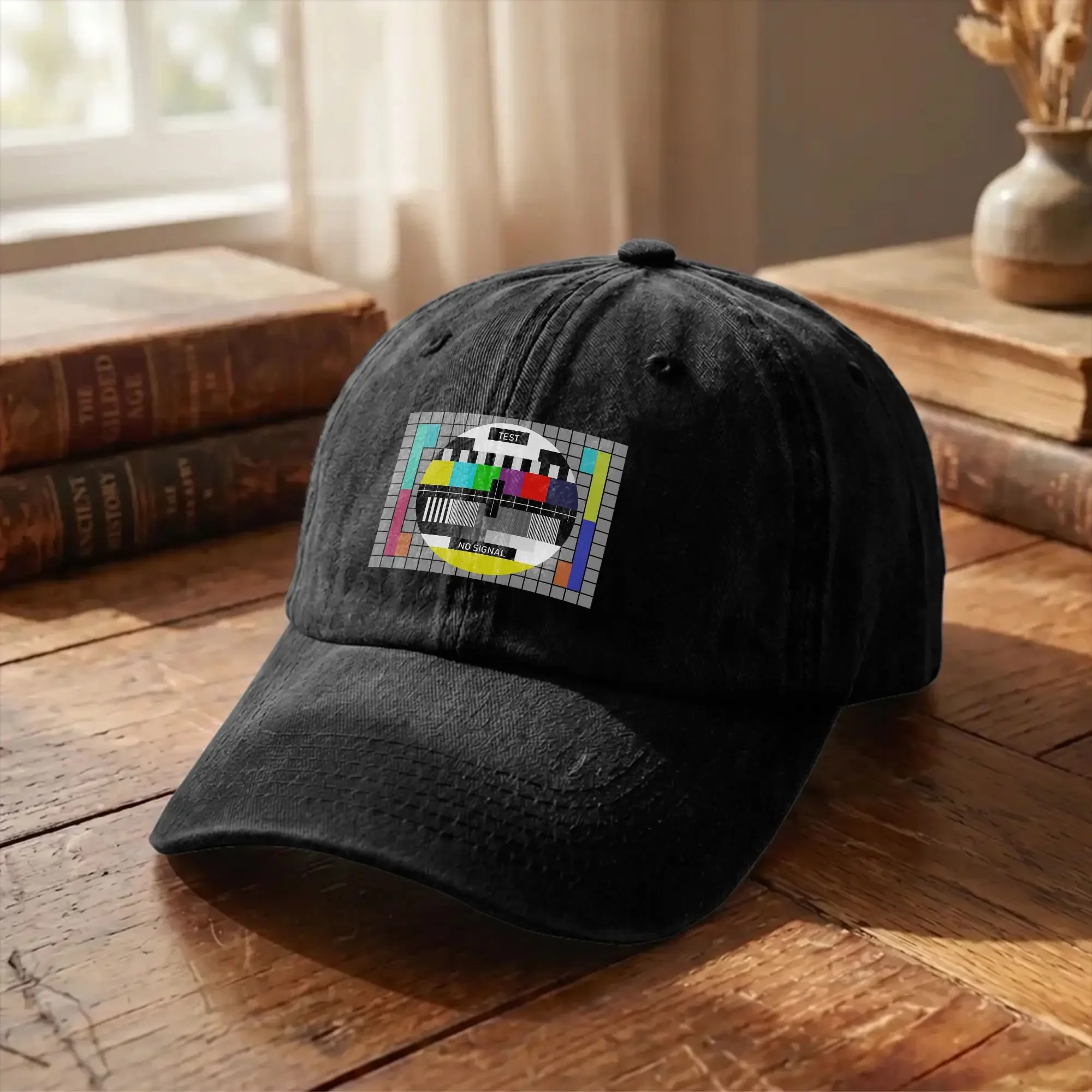 Nostalgia TV Test No Signal Unisex Unstructured Baseball Caps Stand By PAL Distressed Washed Hat Retro Outdoor Gift Snapback Cap