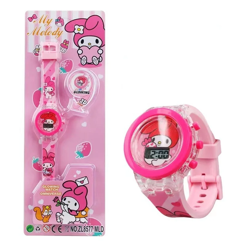 Anime Flash Sanrio Children\'s Watch Boy Cartoon Kuromi Melody Children\'s Watch Girl Student Clock Gift