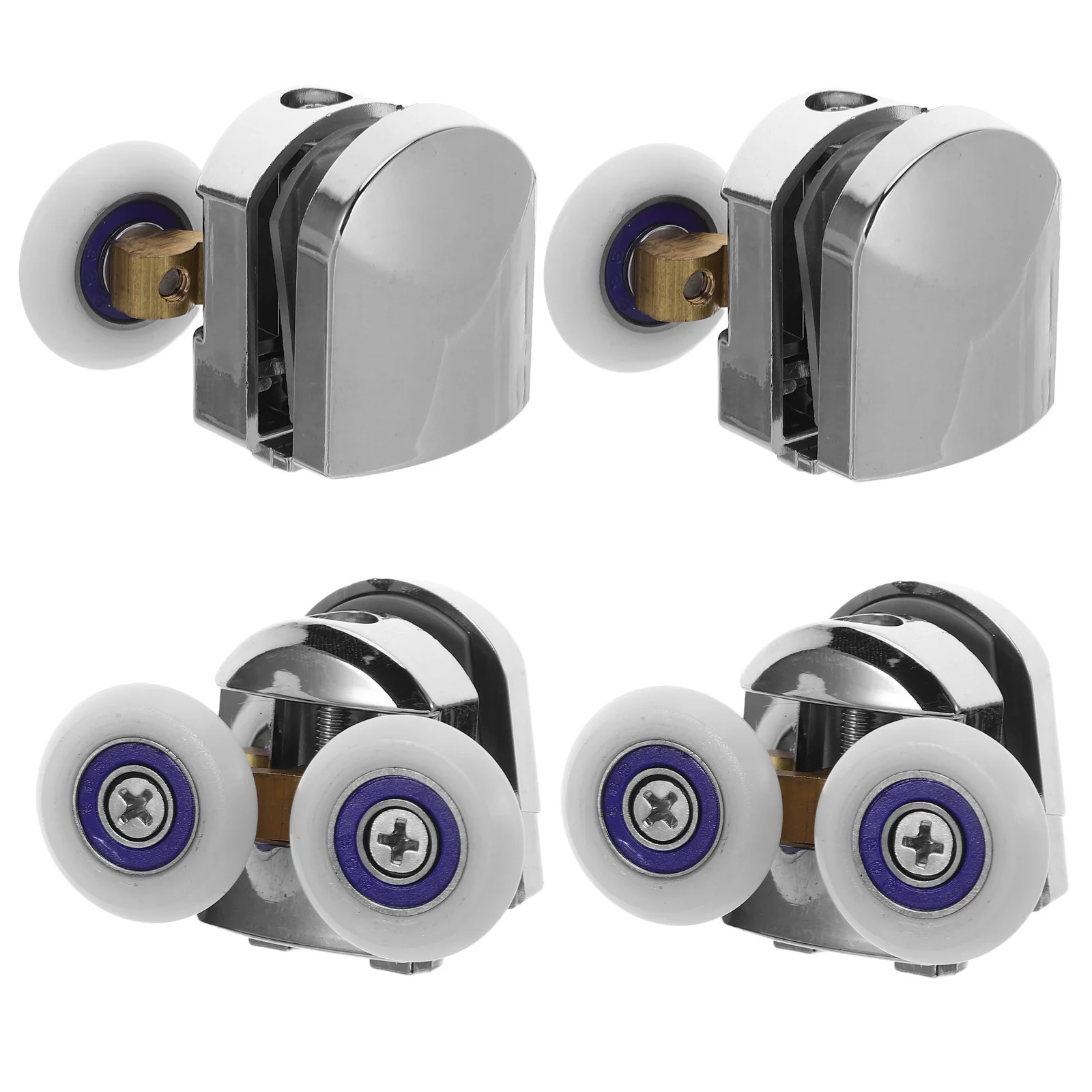 

2Sets Shower Door Rollers Smooth Sliding Replacement for Glass Shower Doors Heavy Load Wear Resistant Bottom Top Sliding Door