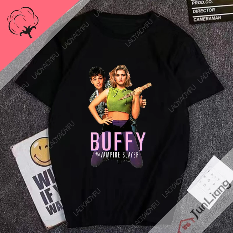 لوك بيري المرأة تي شيرت بافي قمصان رجالية قاتل مصاص الدماء الشارع الشهير 100% القطن مانغا Y2k ملابس رجالي قصيرة الأكمام المحملة