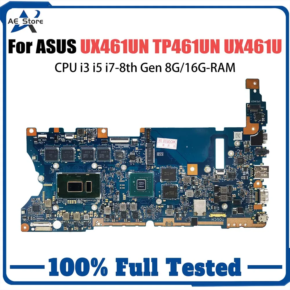 UX461UN Notebook Mainboard UX461U TP461U TP461UN TP461UA Laptop Motherboard CPU i3 i5 i7-8th Gen 8G/16G-RAM V2G