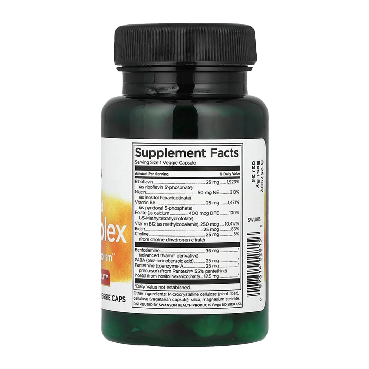 Vitamin B Complex Acid Supports Energy Production, Nervous System & Immune Support - Non-GMO
