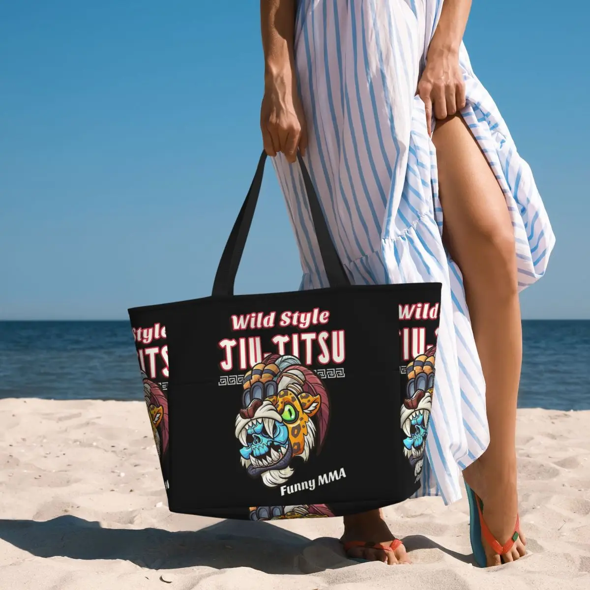 

Джиу-джитсу, пляжная большая сумка с тигром и драконом, спортивная сумка для спортзала, йоги, большая сумка-тоут, женская дорожная сумка, сумка для фитнеса