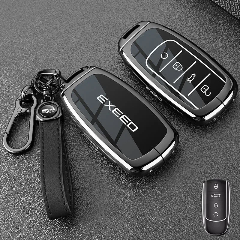 

Zinc alloy car key cover suitable for Chery EXEED RX SUV remote decoration shell keychain ring bracket interior accesso