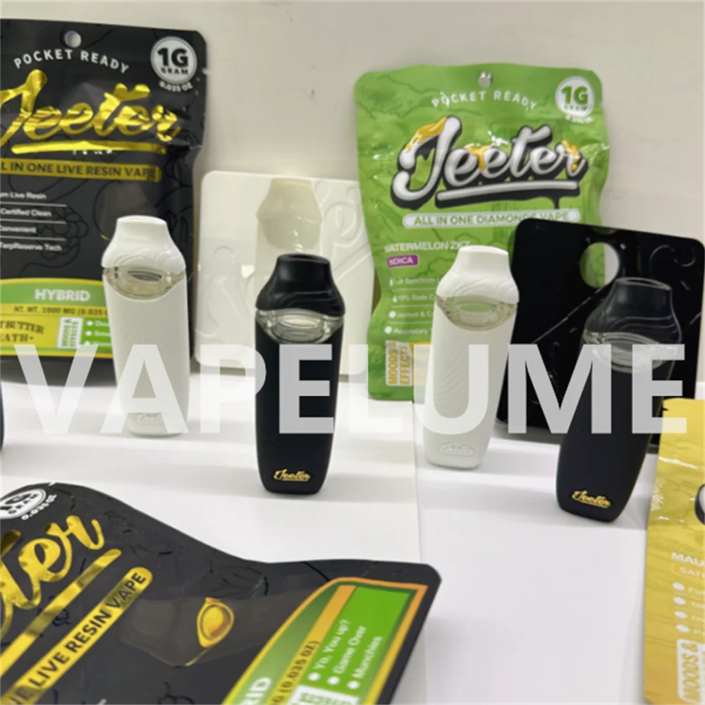 

Черные электрические сигареты Jeete, перезаряжаемые белые стручки, прозрачное окно, пустой картридж, защита от детей, на молнии, упаковочный набор