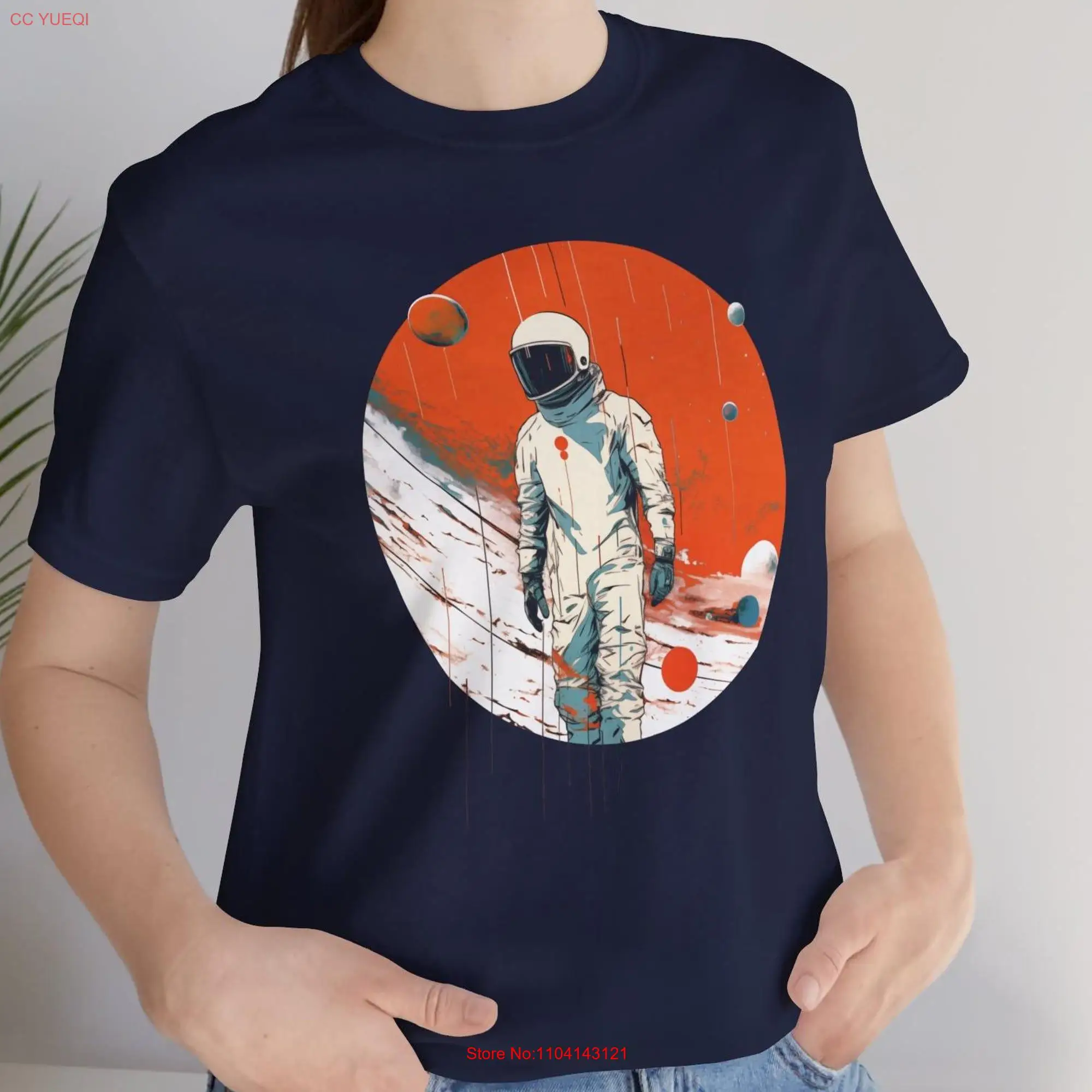 Cosmic Castaway Retro Sci Fi T Shirt  White 100 Ringspun Cotton Science Fiction Vintage Lost Astronaut