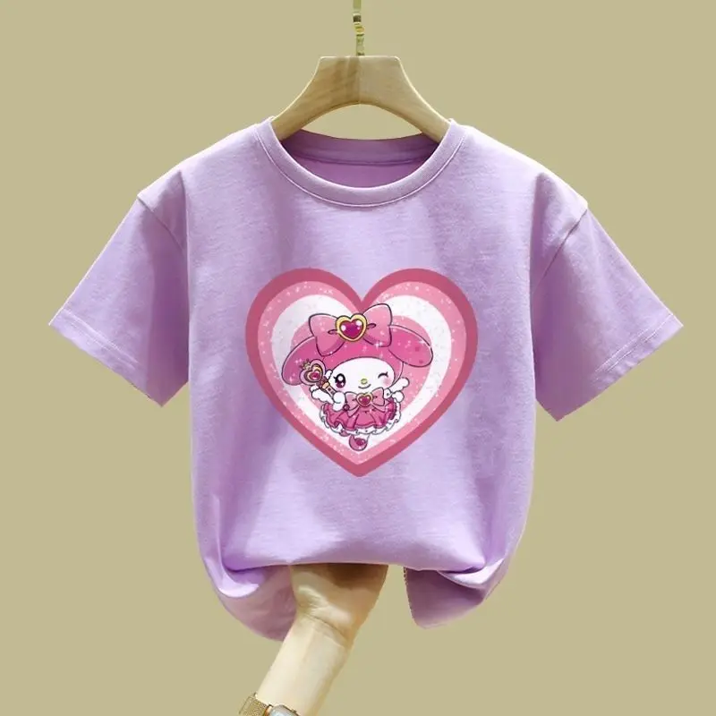 

New style Kawaii cartoon characters Melody Summer Girls Breathable Short Sleeve High Quality T-shirt Love Top Cute Wholesale