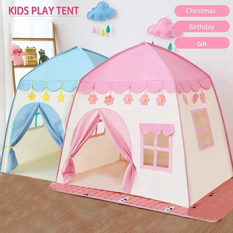 Tienda de juegos para interiores y exteriores, tienda de princesa para regalo de niñas, tienda de Casa Grande para niños pequeños, duradera, fácil de instalar