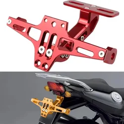CNC Process Adjustable Motorcycle License Plate Holder Alloy Folding Adjustable Motos License Number Plate Install Frame