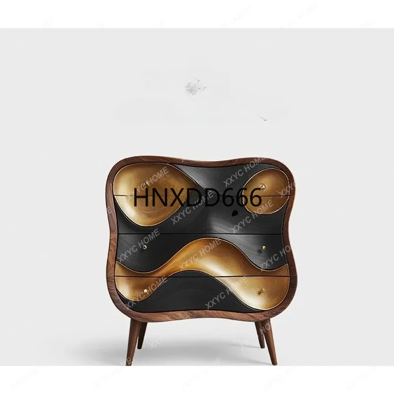 Special-shaped four-chest cabinet light luxury solid wood storage villa bedroom drawer cabinet jewelry cabinet