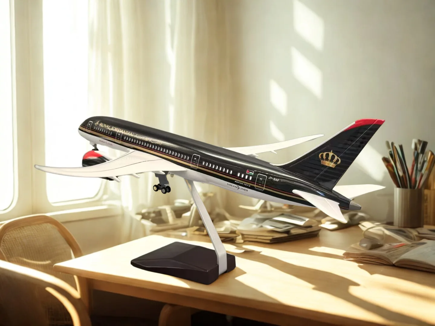 

Plane Model 47CM 1/130 Royal Jordanian Airplane Model Toy Die Cast Plane B787 Die-casting Aircraft Plastic Resin Toys For Kids